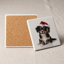 Belgian Laekenois Puppy ceramic coasters set of 4, cork back
