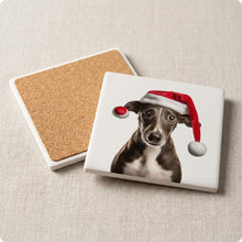 Greyhound Puppy ceramic coasters set of 4, cork back
