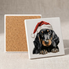 Gordon Setter Puppy Drawing ceramic coasters set of 4, cork back