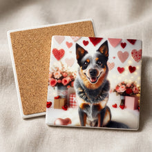 Australian Cattle Dog ceramic coasters set of 4, cork back