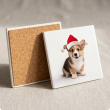 Pembroke Welsh Corgi Puppy ceramic coasters set of 4, cork back