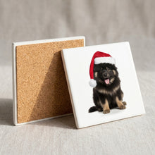 Finnish Lapphund ceramic coasters set of 4, cork back