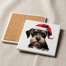Standard Schnauzer Puppy Drawing ceramic coasters set of 4, cork back
