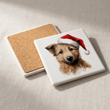 Berger Picard Puppy Drawing ceramic coasters set of 4, cork back