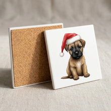 Border Terrier Puppy Drawing ceramic coasters set of 4, cork back