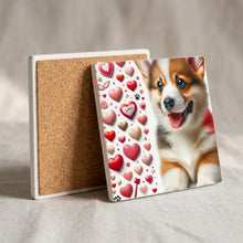 Pembroke Welsh Corgi ceramic coasters set of 4, cork back