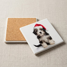 Tibetan Terrier Puppy ceramic coasters set of 4, cork back