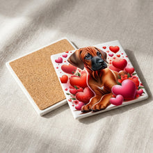 Rhodesian Ridgeback ceramic coasters set of 4, cork back