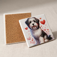 Havanese ceramic coasters set of 4, cork back