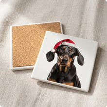 Black and Tan Coonhound ceramic coasters set of 4, cork back