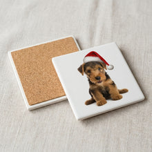 Welsh Terrier Puppy ceramic coasters set of 4, cork back