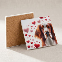 Welsh Springer Spaniel ceramic coasters set of 4, cork back