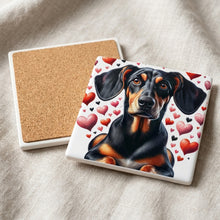 Dachshund ceramic coasters set of 4, cork back