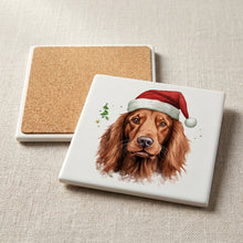 Irish Setter ceramic coasters set of 4, cork back