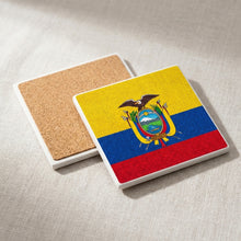 Ecuador Flag Pride ceramic coasters set of 4, cork back