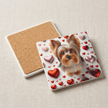 Yorkshire Terrier ceramic coasters set of 4, cork back