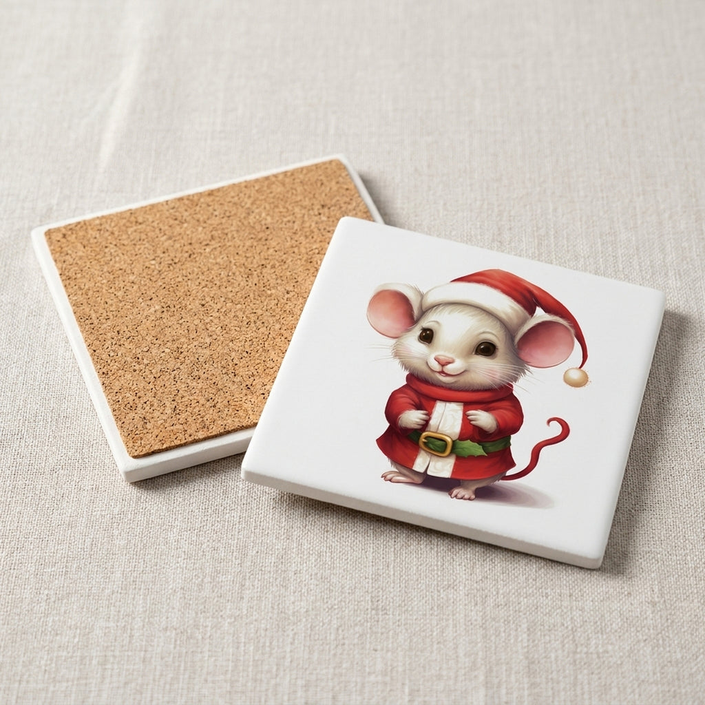 Lagotto Romagnolo ceramic coasters set of 4, cork back
