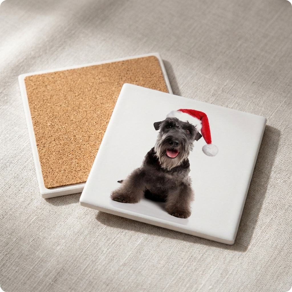 Kerry Blue Terrier ceramic coasters set of 4, cork back