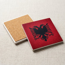 Albania Flag Pride ceramic coasters set of 4, cork back