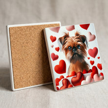 Brussels Griffon ceramic coasters set of 4, cork back