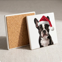Boston Terrier ceramic coasters set of 4, cork back