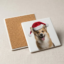 Icelandic Sheepdog ceramic coasters set of 4, cork back