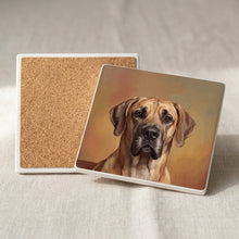 Great Dane Portrait ceramic coasters set of 4, cork back