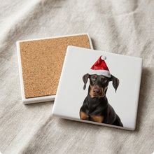 Doberman Pinscher ceramic coasters set of 4, cork back