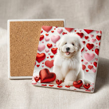 Great Pyrenees ceramic coasters set of 4, cork back