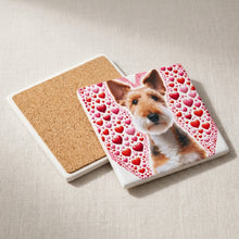 Wire Fox Terrier ceramic coasters set of 4, cork back