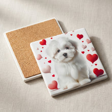 Maltese ceramic coasters set of 4, cork back
