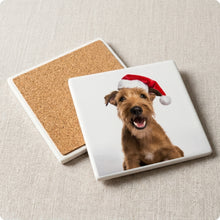 Irish Terrier ceramic coasters set of 4, cork back