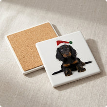 Gordon Setter Puppy ceramic coasters set of 4, cork back