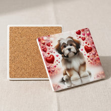Shih Tzu ceramic coasters set of 4, cork back