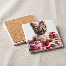 Cairn Terrier ceramic coasters set of 4, cork back