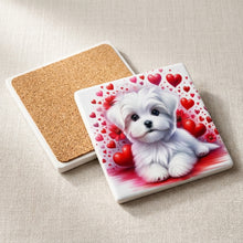 Maltese ceramic coasters set of 4, cork back