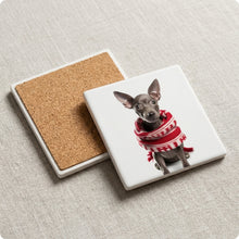 Xoloitzcuintli Puppy ceramic coasters set of 4, cork back