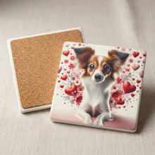 Papillon ceramic coasters set of 4, cork back