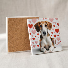 Beagle ceramic coasters set of 4, cork back