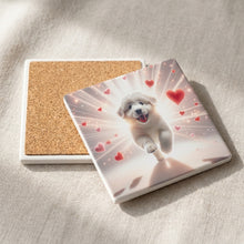 Golden Retriever ceramic coasters set of 4, cork back