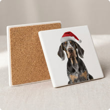 Bluetick Coonhound ceramic coasters set of 4, cork back
