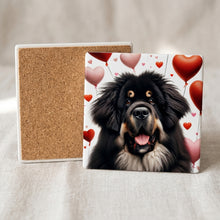 Tibetan Mastiff ceramic coasters set of 4, cork back