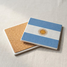 Argentina Flag Pride ceramic coasters set of 4, cork back