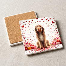 Spinone Italiano ceramic coasters set of 4, cork back