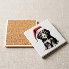 Belgian Laekenois Puppy Drawing ceramic coasters set of 4, cork back