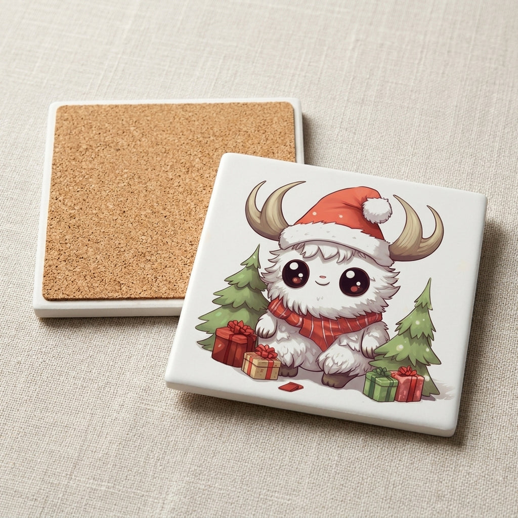 Komondorok ceramic coasters set of 4, cork back