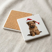 Australian Terrier Puppy ceramic coasters set of 4, cork back