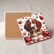 Cavalier King Charles Spaniel ceramic coasters set of 4, cork back