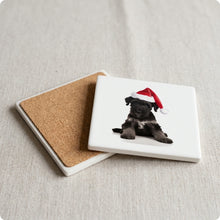 Kerry Blue Terrier Puppy ceramic coasters set of 4, cork back