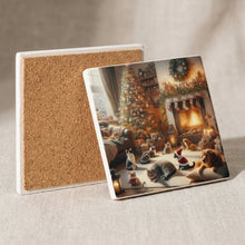 Cozy Fireside Pets ceramic coasters set of 4, cork back